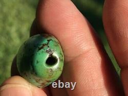 Rare Antique Very Old Tibetan Turquoise Bead Beautiful Worn Patina