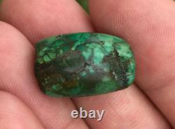 Rare Antique Very Old Tibetan Turquoise Bead Beautiful Worn Patina