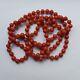 Rare Antique Victorian Natural Red Coral Sardena Beaded Necklace Length 37 1/2