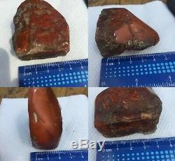 Rare Antique Vintage Beautiful Red Natural Baltic Amber Stone Butterscotch 44 g