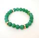 Rare Apple Green Chrysoprase Bracelet 7-7.5 Inches 9mm Round Beads Stretch