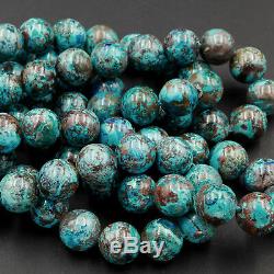 Rare Arizona Natural Shattuckite 10mm Beads Blue Azurite Chrysocolla 16 Strand