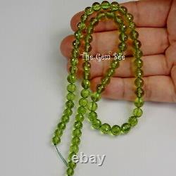 Rare Arizona Peridot Faceted Round Beads 16 inch strand