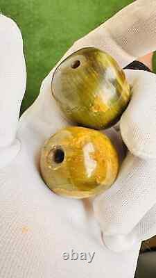 Rare Authentic Old Natural Nephrite Jade Stone Beads. Vintage Jase Beads Bolls