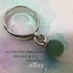 Rare Authentic Tiffany & Co. Fascination Jade Ball Bead Ring #5.5