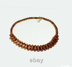 Rare Baltic AMBER Natural Faceted Beads Designer Handmade Necklace NIB # AN62