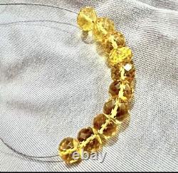 Rare Beautiful Yellow Padpardscha Sapphire Faceted Rondelle Beads Gemstone Beads