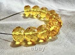 Rare Beautiful Yellow Padpardscha Sapphire Faceted Rondelle Beads Gemstone Beads