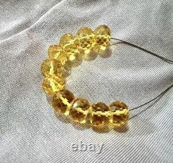 Rare Beautiful Yellow Padpardscha Sapphire Faceted Rondelle Beads Gemstone Beads