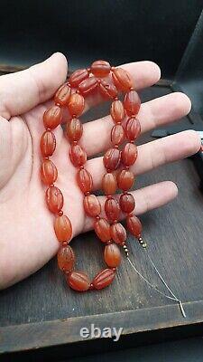 Rare Beauty Indo Tibetan Carnelian Agate Melon Beads Rare Antique Necklace