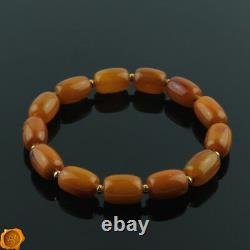 Rare Beeswax Vintage Luxury Baltic Amber Gold Adult Beads Bracelet for Men Women