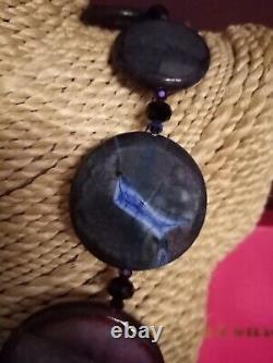 Rare Butler & Wilson Agate Coloured Natural Stone Bead Necklace Stunning Boxed
