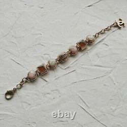 Rare Chanel Auth Fashion Jewelry Gold Beaded Linked Bracelet With Glass Stones