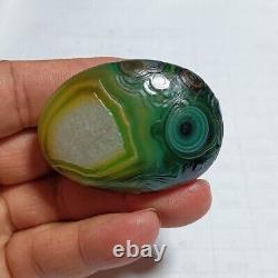 Rare China Inner Mongolia Gobi Eye Agate Stone 100% Natural Designer QMZB