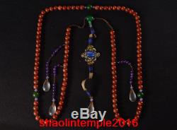 Rare China antique the Qing dynasty Pearl court beads Necklace statue