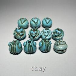 Rare Chinese old Turquoise animel design 11 beads