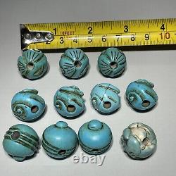 Rare Chinese old Turquoise animel design 11 beads