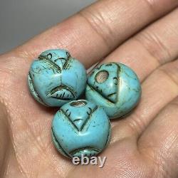 Rare Chinese old Turquoise animel design 11 beads