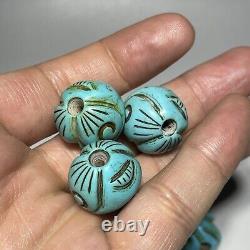 Rare Chinese old Turquoise animel design 11 beads