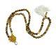 Rare Dior J'adior Natural Stone Jasper Bead Necklace Gold Flower Baroque Pearl