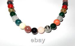 Rare E&L ISRAEL Genuine Beaded Necklace 18 Sterling Silver Electroform