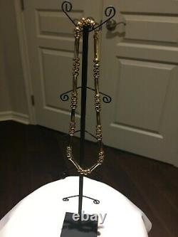 Rare Estate 18k Gold Bar And Bead Necklace 18 Stamped