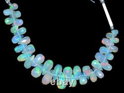 Rare Ethiopian Welo Opal Fire Gemstone Faceted Teardrop Briolette Beads 4Strand