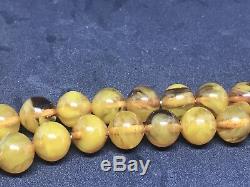 Rare Faturan Kahrabar Stone Baltic Amber Misbaha Tasbih Prayer Beads 55gr 13mm