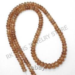 Rare Find AAA+ Natural Champagne Zircon carved Melon Rondelle Gemstone Beads 16