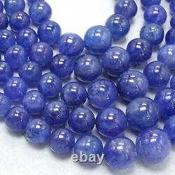 Rare Find AAA+ Quality Natural Tanzanite Smooth Round Shape Gemstone Beads 16