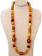 Rare Find Mixed Necklace Of Amber Beads, Amber Sand And Nature Stone Necklace