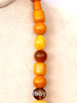 Rare Find Mixed Necklace Of Amber Beads, Amber sand And Nature Stone Necklace