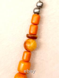 Rare Find Mixed Necklace Of Amber Beads, Amber sand And Nature Stone Necklace