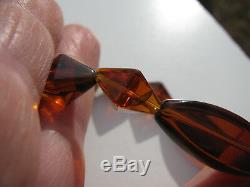 Rare Florescent Sherry Red Burmite Burmese Organic Amber Gemstone Beads Bracelet