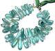 Rare Gem Aqua Kyanite Faceted Pear Briolette 12x5 To 21x9mm Size Beads 9 Strand