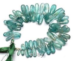 Rare Gem Aqua Kyanite Faceted Pear Briolette 12x5 to 21x9mm Size Beads 9 Strand
