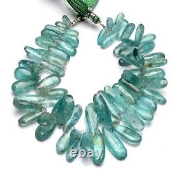 Rare Gem Aqua Kyanite Faceted Pear Briolette 12x5 to 21x9mm Size Beads 9 Strand