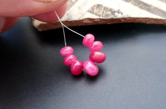 Rare Gem Grade New Rockland Ruby Bead Set Vibrant Rich Gel Red & Pink Xl Size