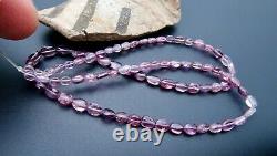 Rare Gemmy Natural Shining Ranges Of Purple Lilac Lavender Spinel Bead Strand