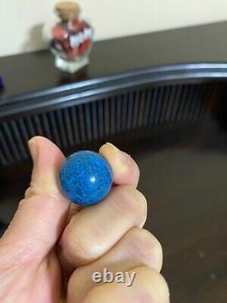 Rare Genuine Natural Hubei 20mm Deep Blue Wulanhua Turquoise 20mm Bead