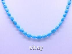 Rare Genuine Sleeping Beauty Arizona Blue Nugget Turquoise Gemstone Necklace