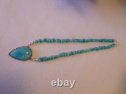 Rare Genuine Sleeping Beauty Turquoise Pendant And Native American Necklace