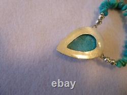 Rare Genuine Sleeping Beauty Turquoise Pendant And Native American Necklace