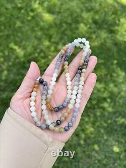 Rare! Gorgeous Nephrite Jade 6mm bead 24 Necklace/Bracelet A272