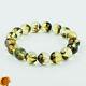 Rare Green Baltic Amber Bracelet With Inclusions For Men Women Adult 12mm Beads