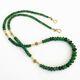 Rare Green Garnet Necklace 18k Gold Beads Handmade Clasp Fine Jewelry
