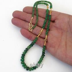 Rare Green Garnet Necklace 18K Gold Beads Handmade Clasp Fine Jewelry