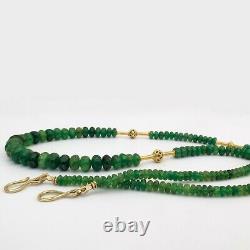 Rare Green Garnet Necklace 18K Gold Beads Handmade Clasp Fine Jewelry