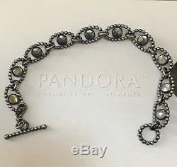 Rare HTF Pandora Silver Carnelian Cabochon Bracelet & Triplet Stone Spacer Bead