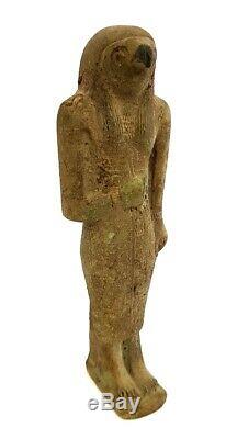 Rare Horus Sculpture Egyptian Antique Bead Falcon Ra Carved Stone Unique Statue